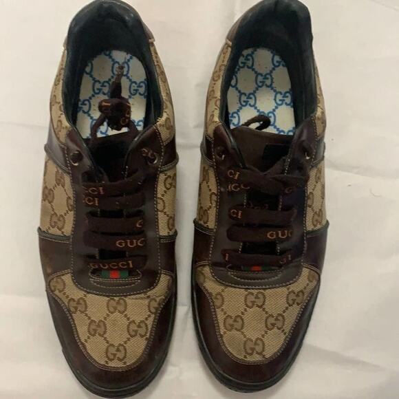 GUCCI FLORENCE SIGNATURE GG SNEAKERS‎ SIZE 8 - Picture 1 of 7